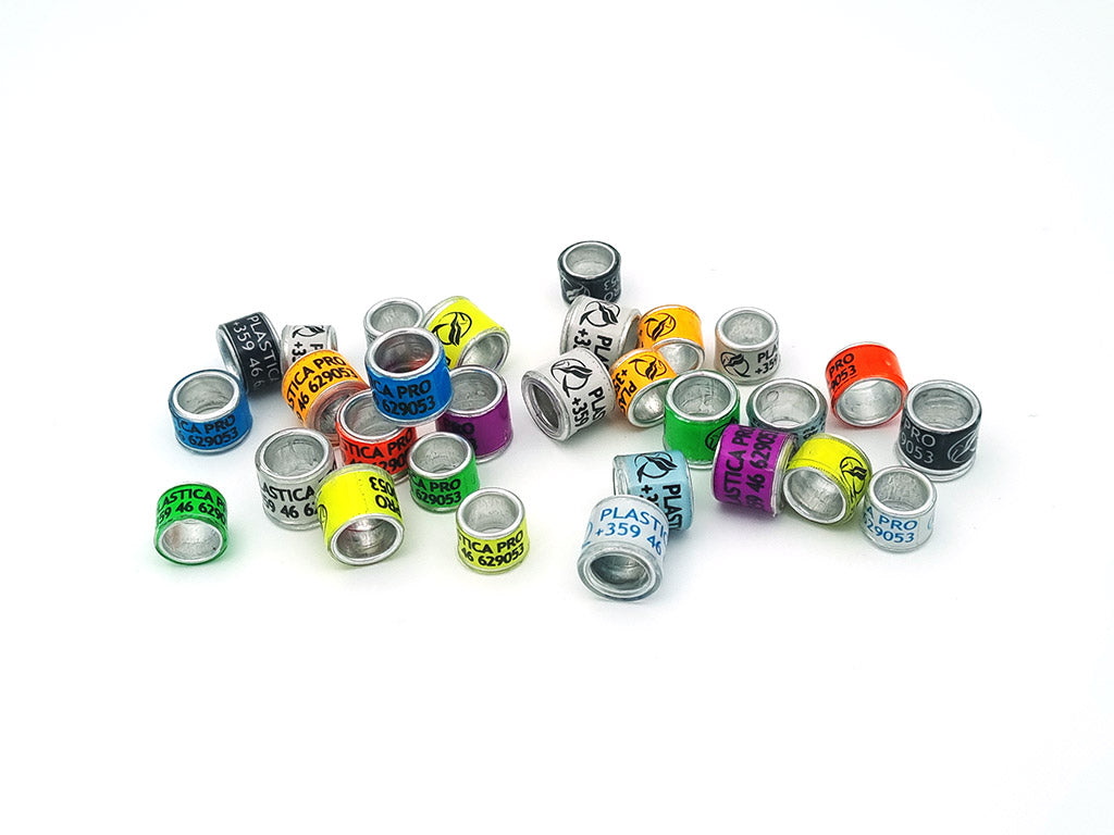 Wholesale Aluminum Plastic Bird Bands, Bulk Aluminum Base With Plastic Coating Pigeon Leg Bands - All Colors