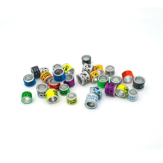 Wholesale Aluminum Plastic Bird Bands, Bulk Aluminum Base With Plastic Coating Pigeon Leg Bands - All Colors