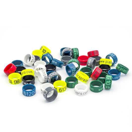 Wholesale Thick Plastic Bird Bands, Bulk Closed Plastic Pigeon Leg Bands - All Colors