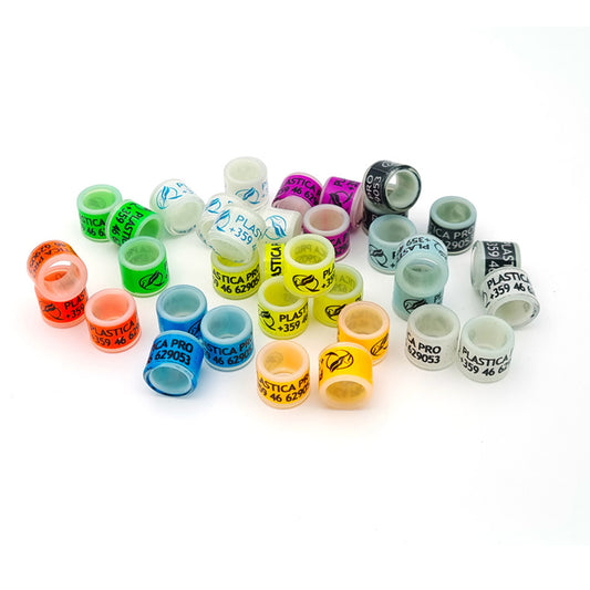 Wholesale Plastic Bird Bands, Bulk Plastic Base With Plastic Coating Pigeon Leg Bands - All Colors