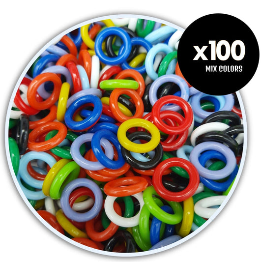 Plastic Pigeon Leg Loops 10mm, Pigeon Leg Bands, Bulk Pigeon Clips Tags - 100 Mix Colors